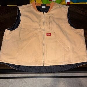 Dickies Orange and Black Quilted Lined Vest